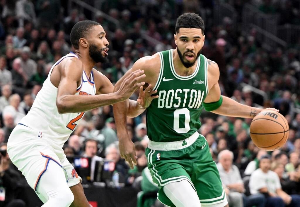 Jayson Tatum takes on the Knicks in the playoffs. 