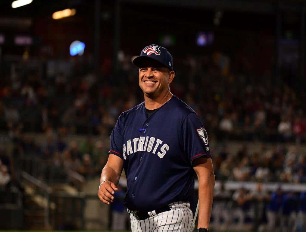 Manager Raul Dominguez of the Somerset Patriots.