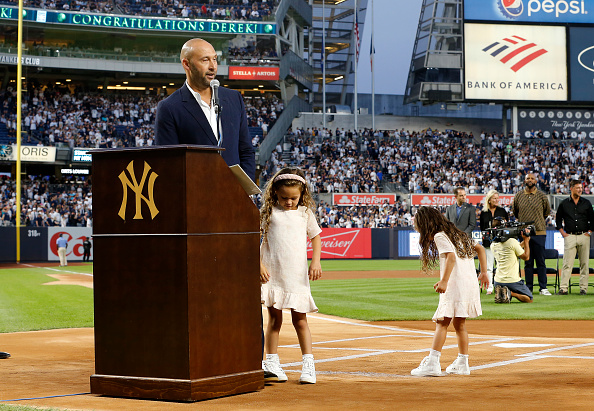 Derek Jeter's Daughters Join Him at Hall of Fame Induction Ceremony