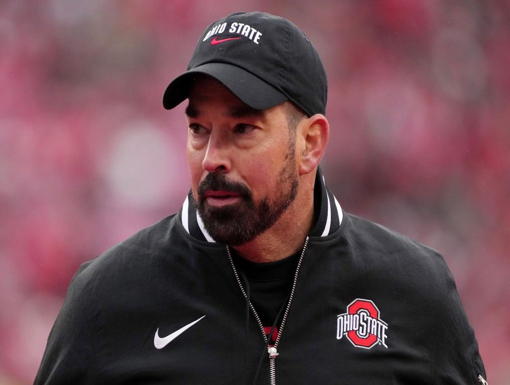 Ryan Day looks on at Ohio State. 